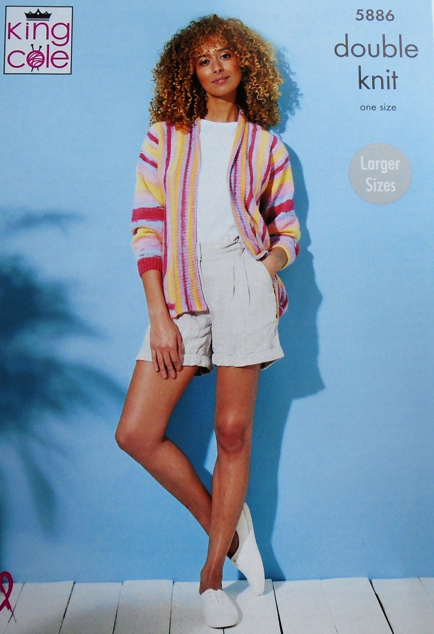 DIGITAL Knitting Pattern Ladies Roll Collar Jacket and Easy Knit Wrap DK King Cole 5886
