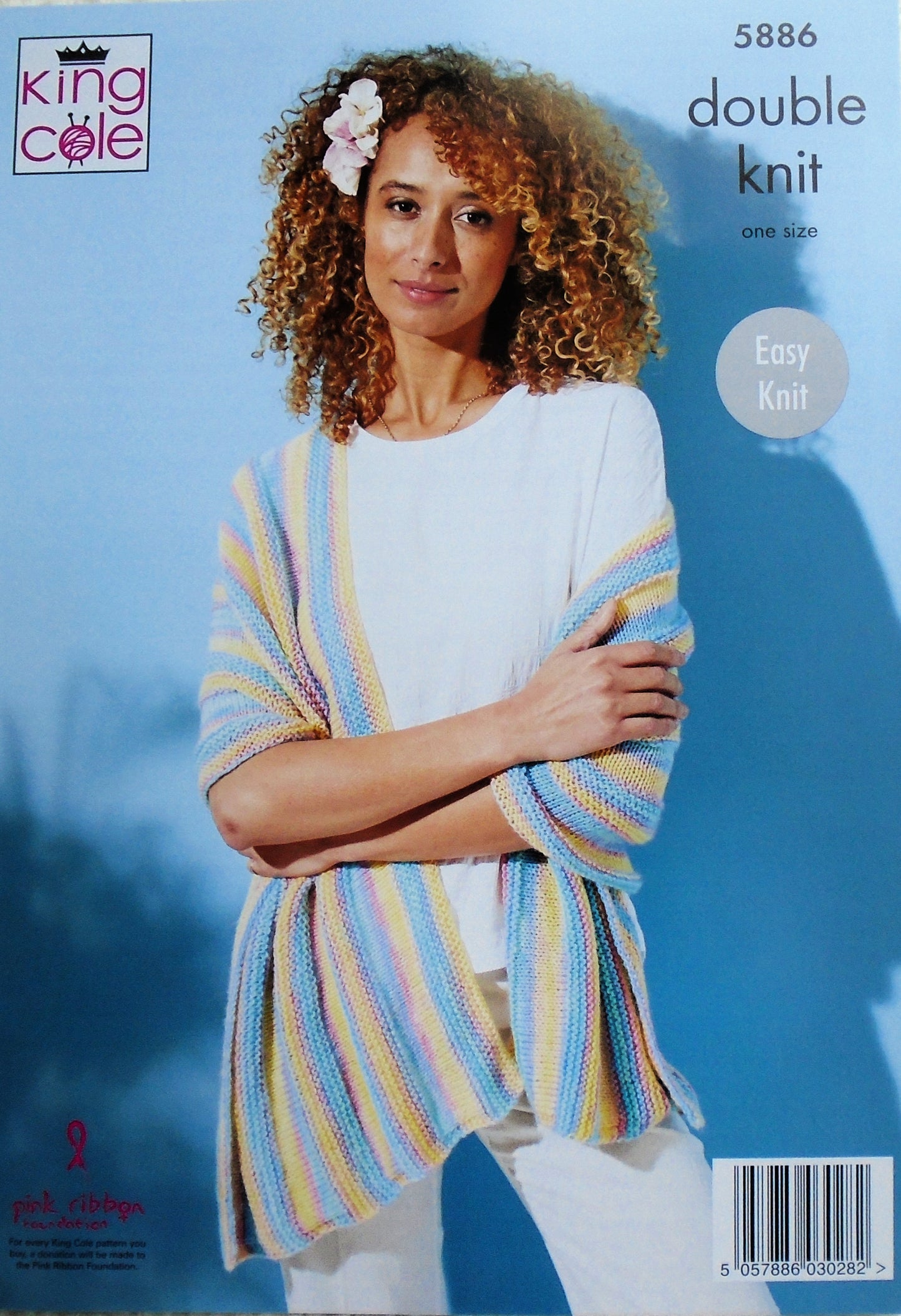 DIGITAL Knitting Pattern Ladies Roll Collar Jacket and Easy Knit Wrap DK King Cole 5886