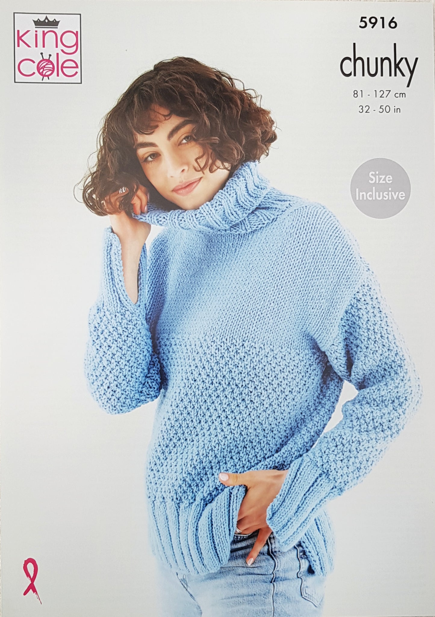 DIGITAL Knitting Pattern Ladies Textured and Easy Knit Jumpers Chunky 5916