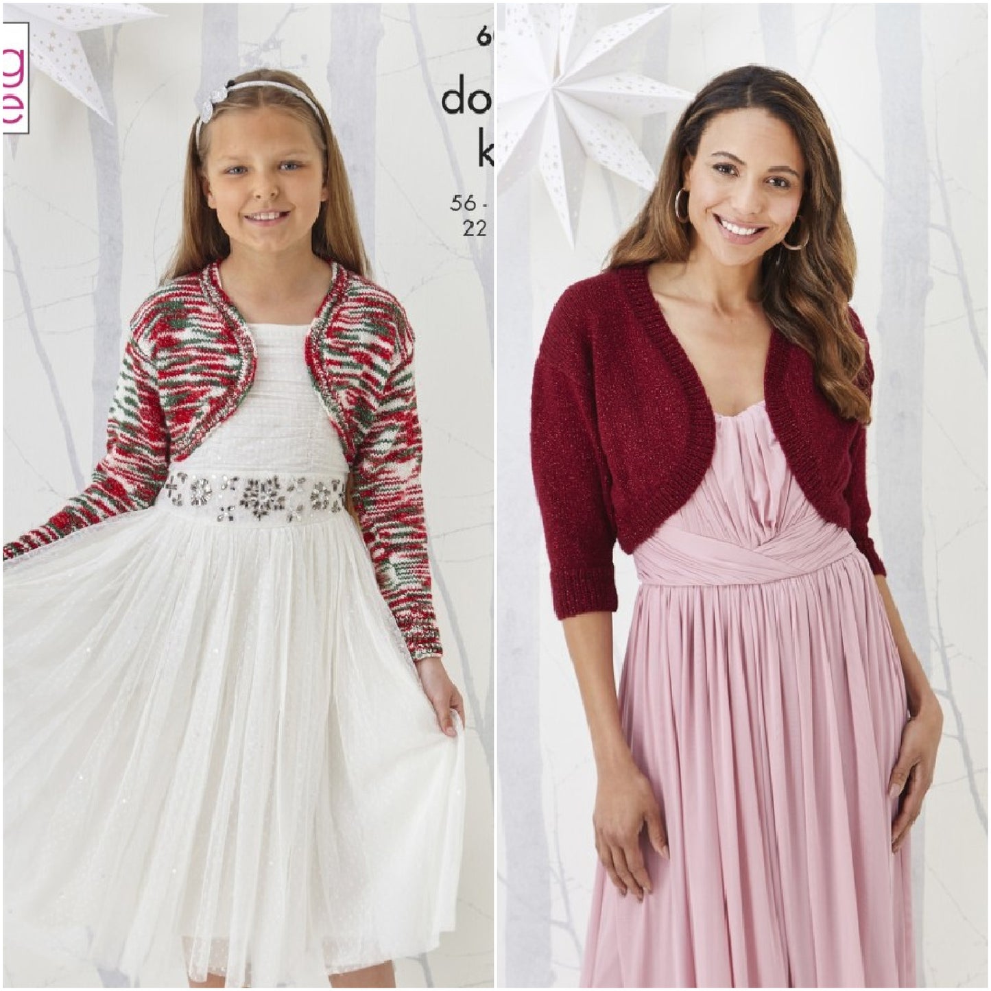 DIGITAL Knitting Pattern Ladies/Girls Bolero Cardigans DK King Cole 6095