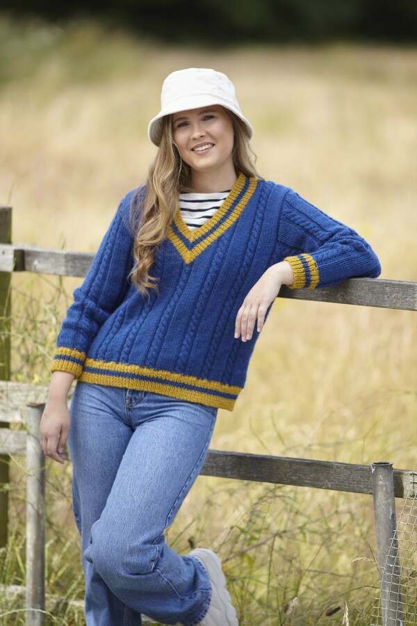 DIGITAL Knitting Pattern Ladies Sleeveless or Long Sleeve Cable Jumpers Aran 6097