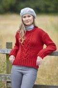 DIGITAL Knitting Pattern Ladies Cable Jumpers Polo/Round Neck Aran 6098