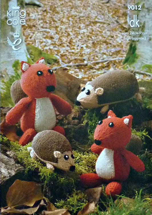 DIGITAL Knitting Pattern Squirrel and Hedgehog Toys DK King Cole 9012