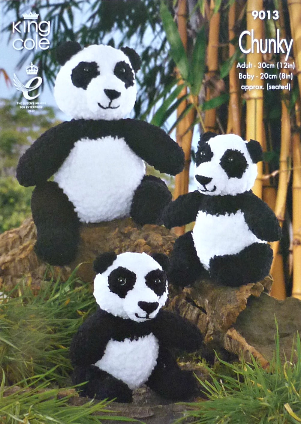 DIGITAL Knitting Pattern 2 sizes Panda Toys Cuddles Chunky King Cole 9013