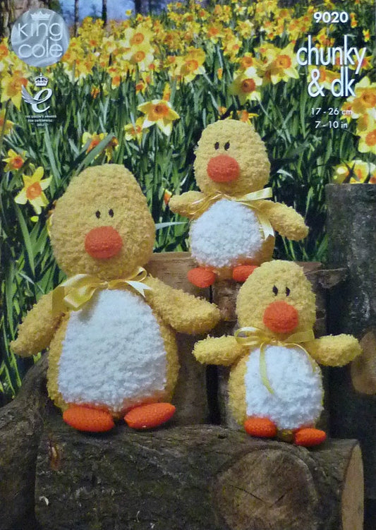 DIGITAL Knitting Pattern 2 sizes Duck Toys Cuddles Chunky King Cole 9020