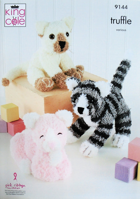 DIGITAL Knitting Pattern 3 Styles Cat Toys Truffle DK King Cole 9144