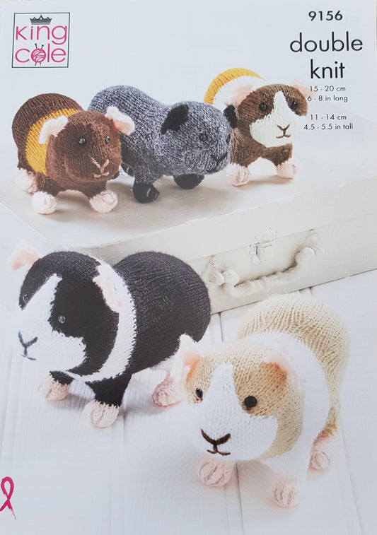 DIGITAL Knitting Pattern Guinea Pig and Baby Stuffed Toys DK King Cole 9156