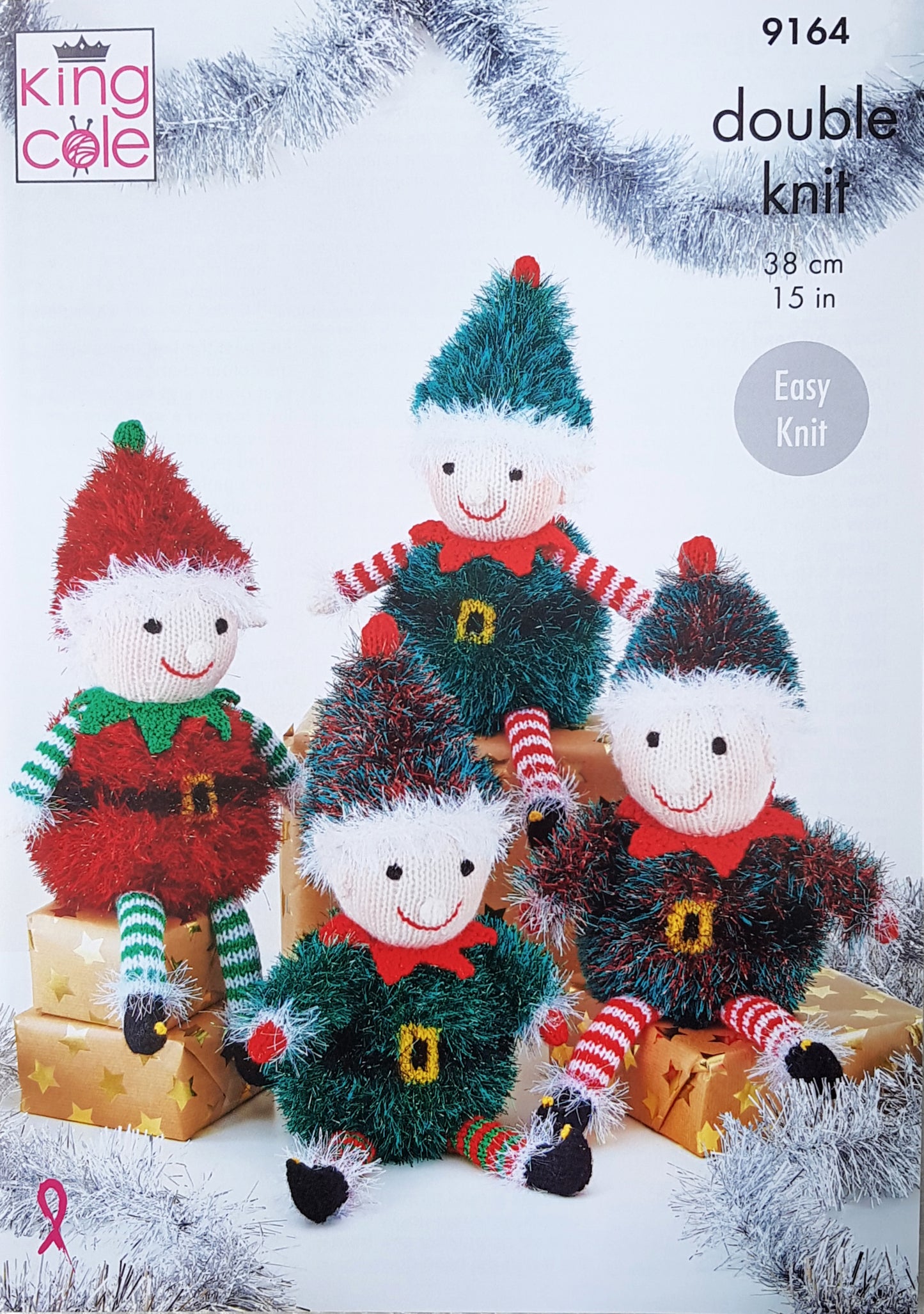 DIGITAL Knitting Pattern Playful Elves Soft Toys Tinsel Yarn King Cole 9164